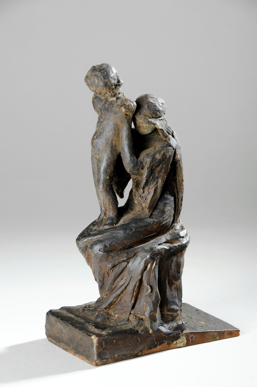 Makett az anya és gyermek figurájához (gyurma) alkotó: William Hamo Thornycroft