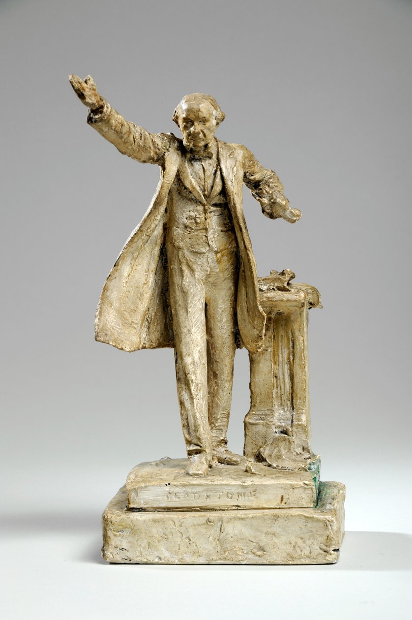 Maquette William Ewart Gladstone szobrához a Stranden, London, 1905 körül (gipsz) alkotó: William Hamo Thornycroft