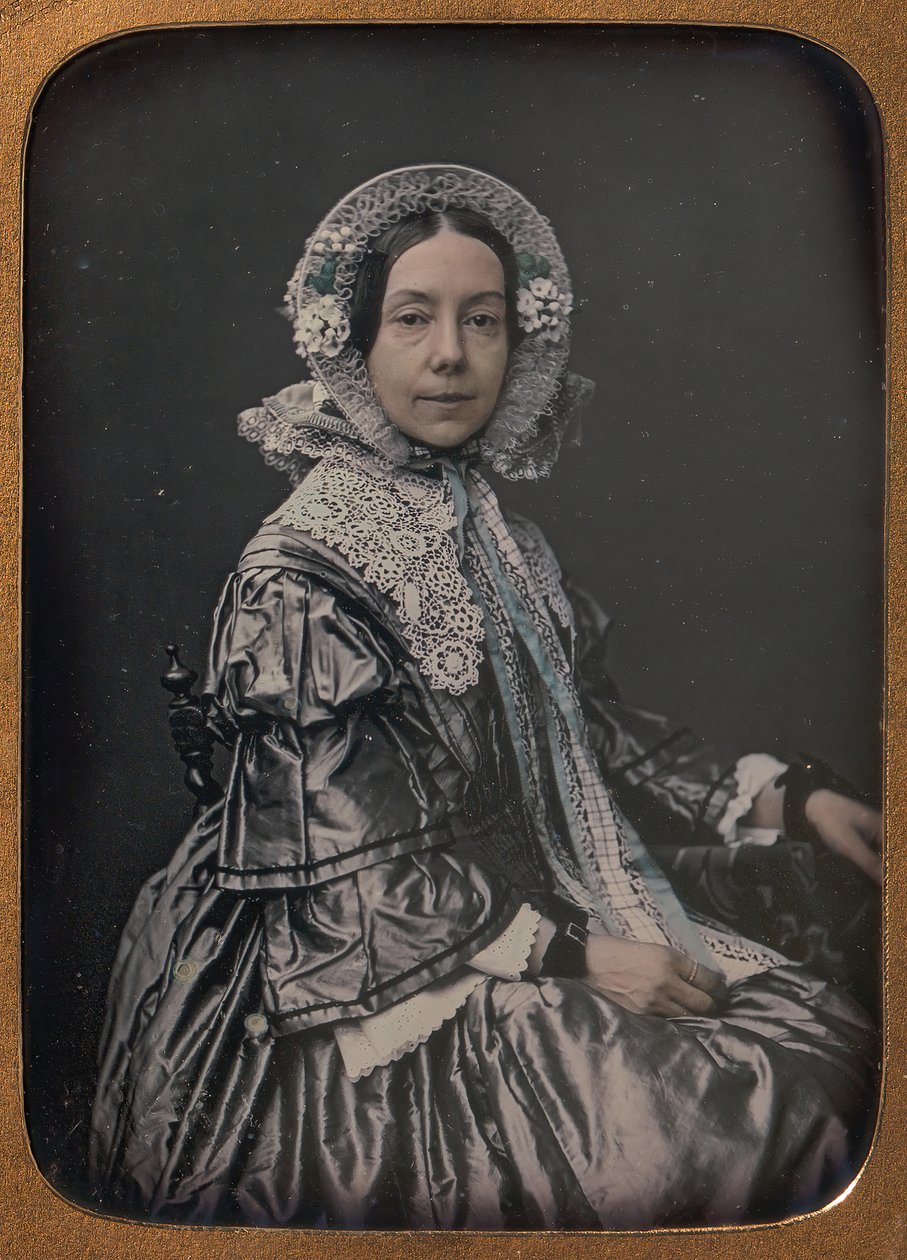 Ülő középkorú, szép ruhába öltözött nő, 1854-60. alkotó: William Hardy Kent