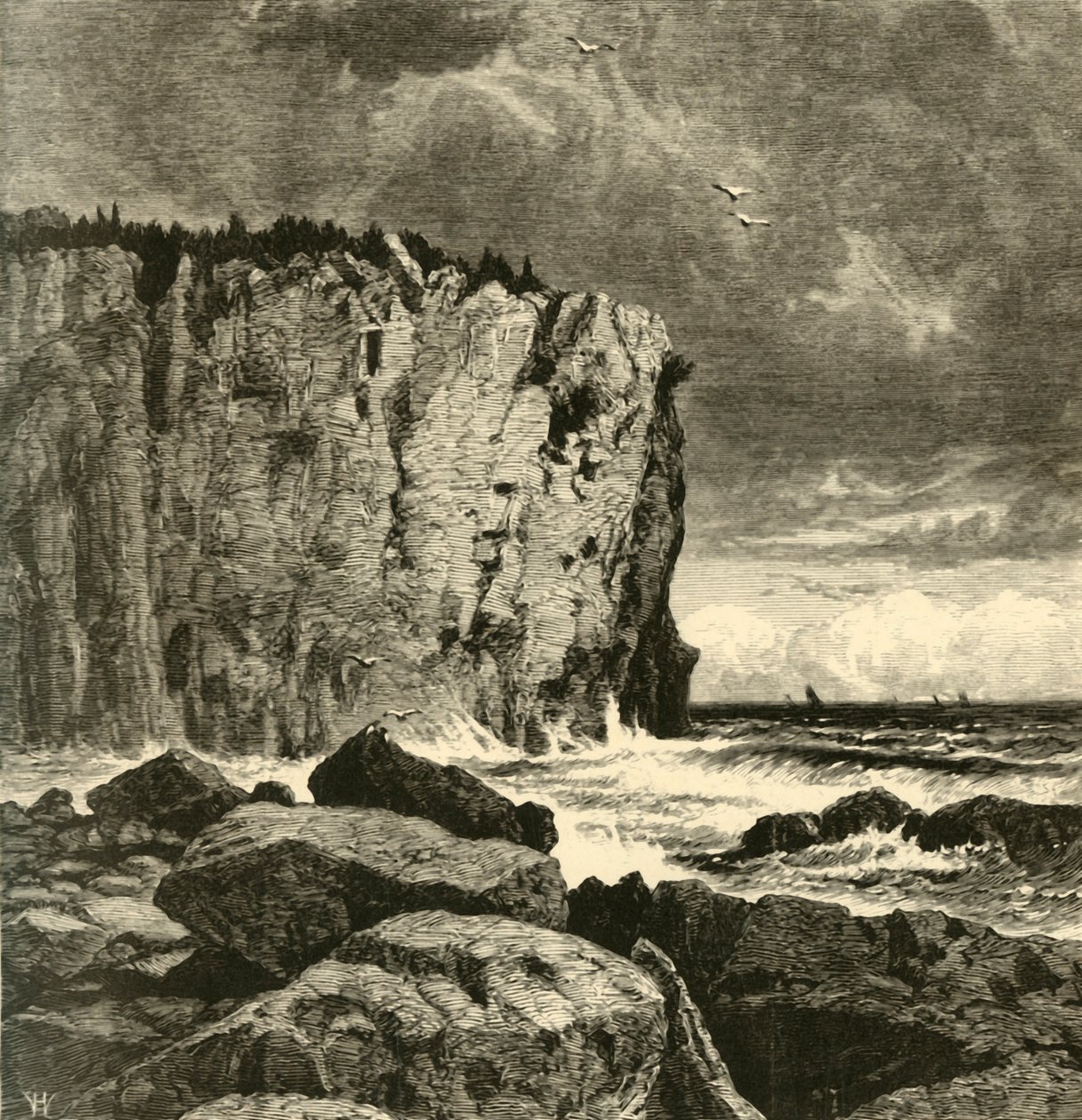 „Cliff near Beaver Bay”, 1872. alkotó: William Hart