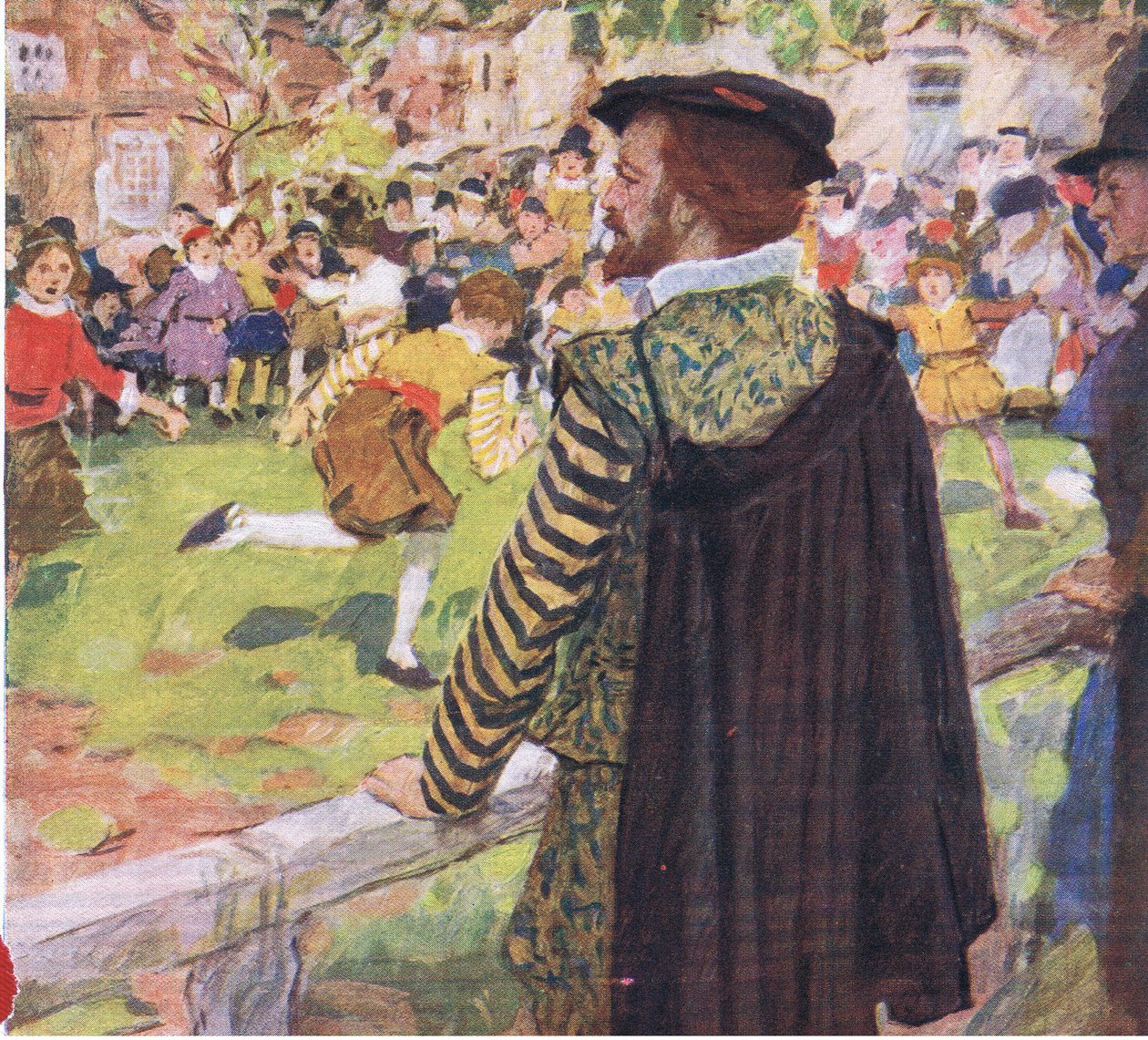 Shakespeare gyerekeket néz a Temple Bar közelében, a My Magazine 1922-es pub alkotó: William Hatherell