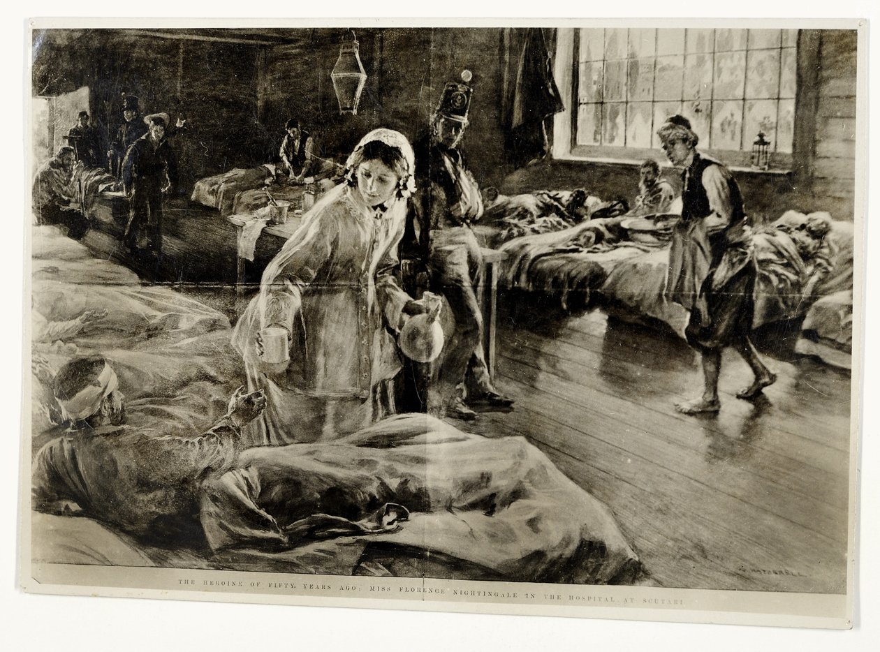 „Az ötven évvel ezelőtti film hősnője: Florence Nightingale kisasszony a Scutari kórházban”, pub. A Grafikában, 1904. november 19 alkotó: William Hatherell