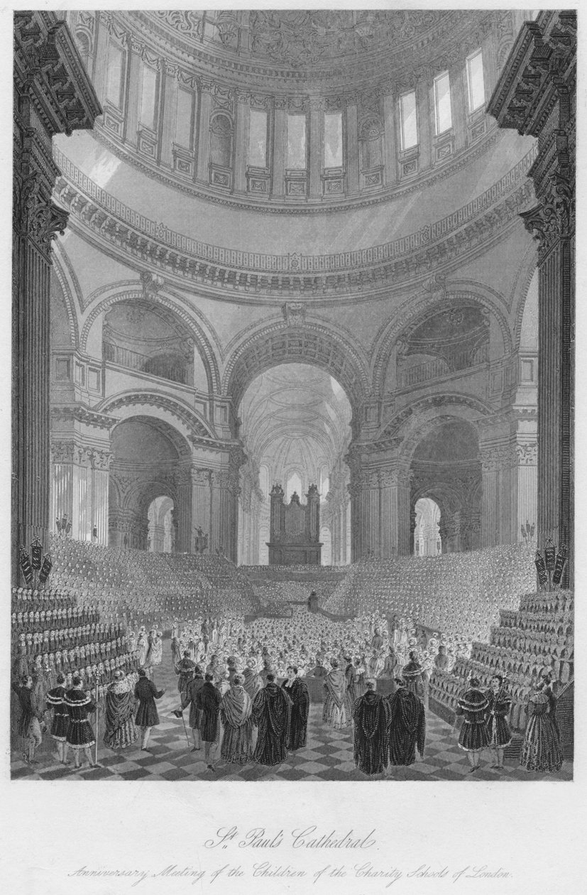 Szent Pál székesegyház. A londoni jótékonysági iskolák gyermekeinek jubileumi találkozója, 1841 alkotó: William Haydon Fuge