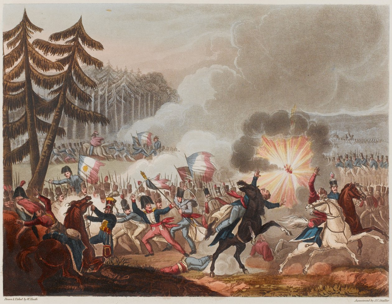 Barrosa-i csata 1811. március 5-én, J. C. Stadler metszete, 1818-ban megjelent (akvatinta) alkotó: William Heath