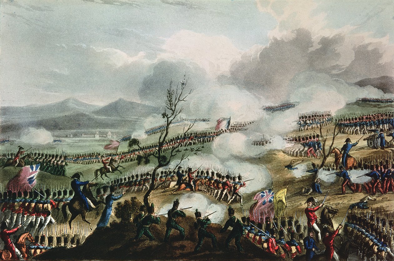 Nivelle-i csata, 1813. november 10., vésette Thomas Sutherland, 1813. alkotó: William Heath