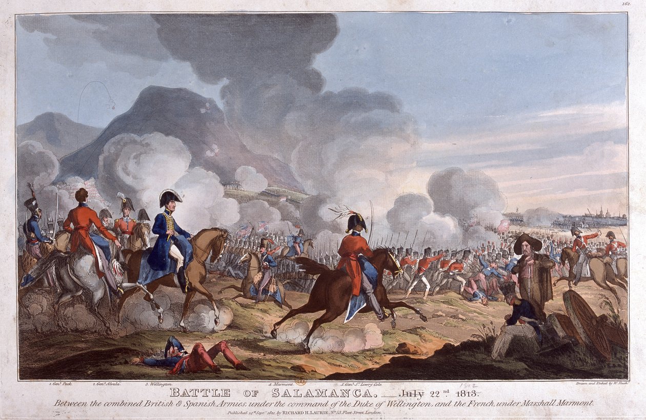 Salamancai csata 1812. július 22-én, közzététel 1821 (akvatinta) alkotó: William Heath