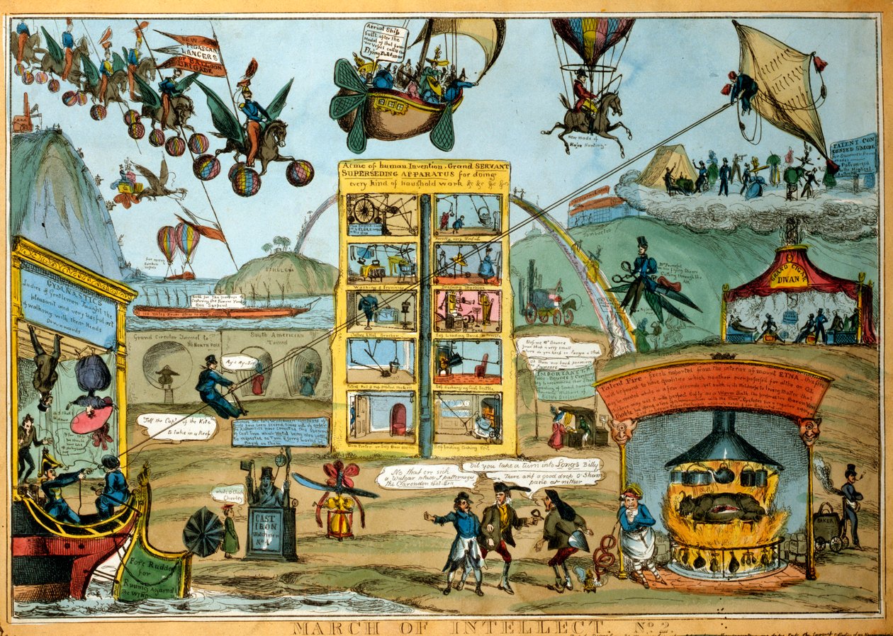 A jövő utazásának karikatúrája alkotó: William Heath