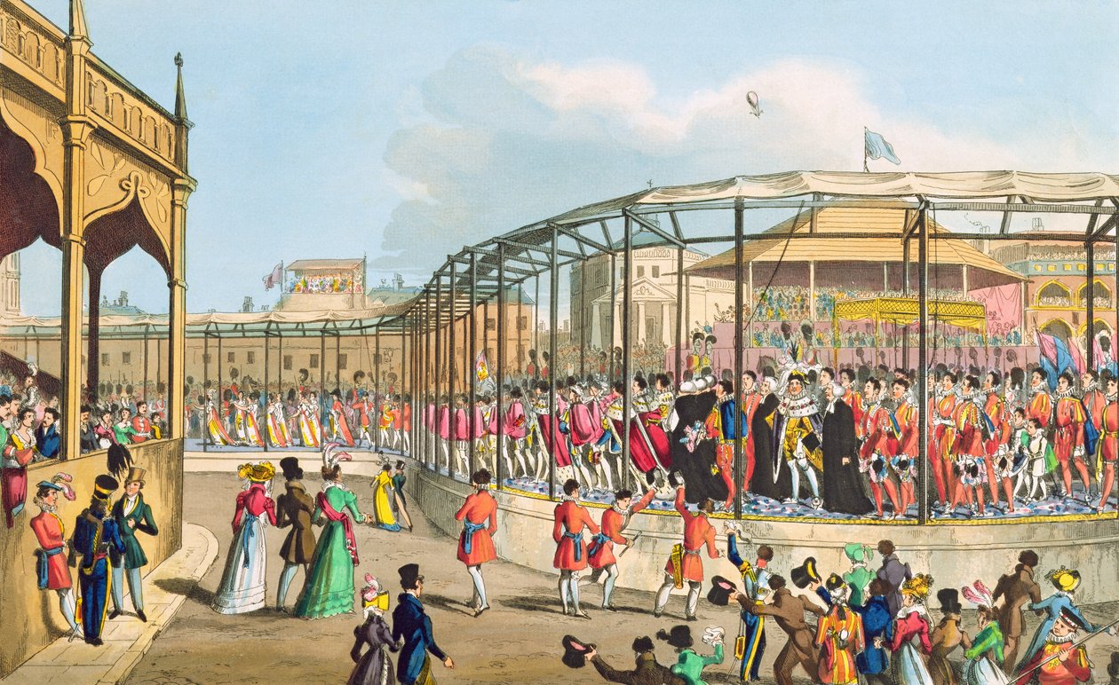 IV. György koronázási körmenete, 1821 (akvatinta) alkotó: William Heath
