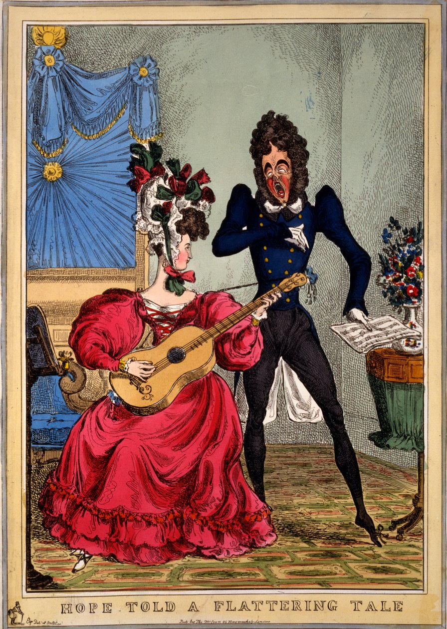 Hope Told a Flattering Tale, 1827 (kézzel színezett metszet) alkotó: William Heath