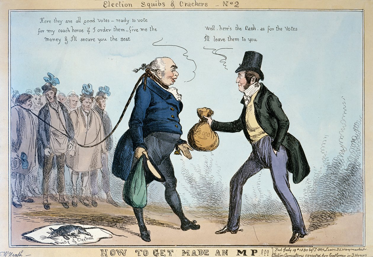 Hogyan lehet képviselővé, 1830. július 19. (színes metszet) alkotó: William Heath