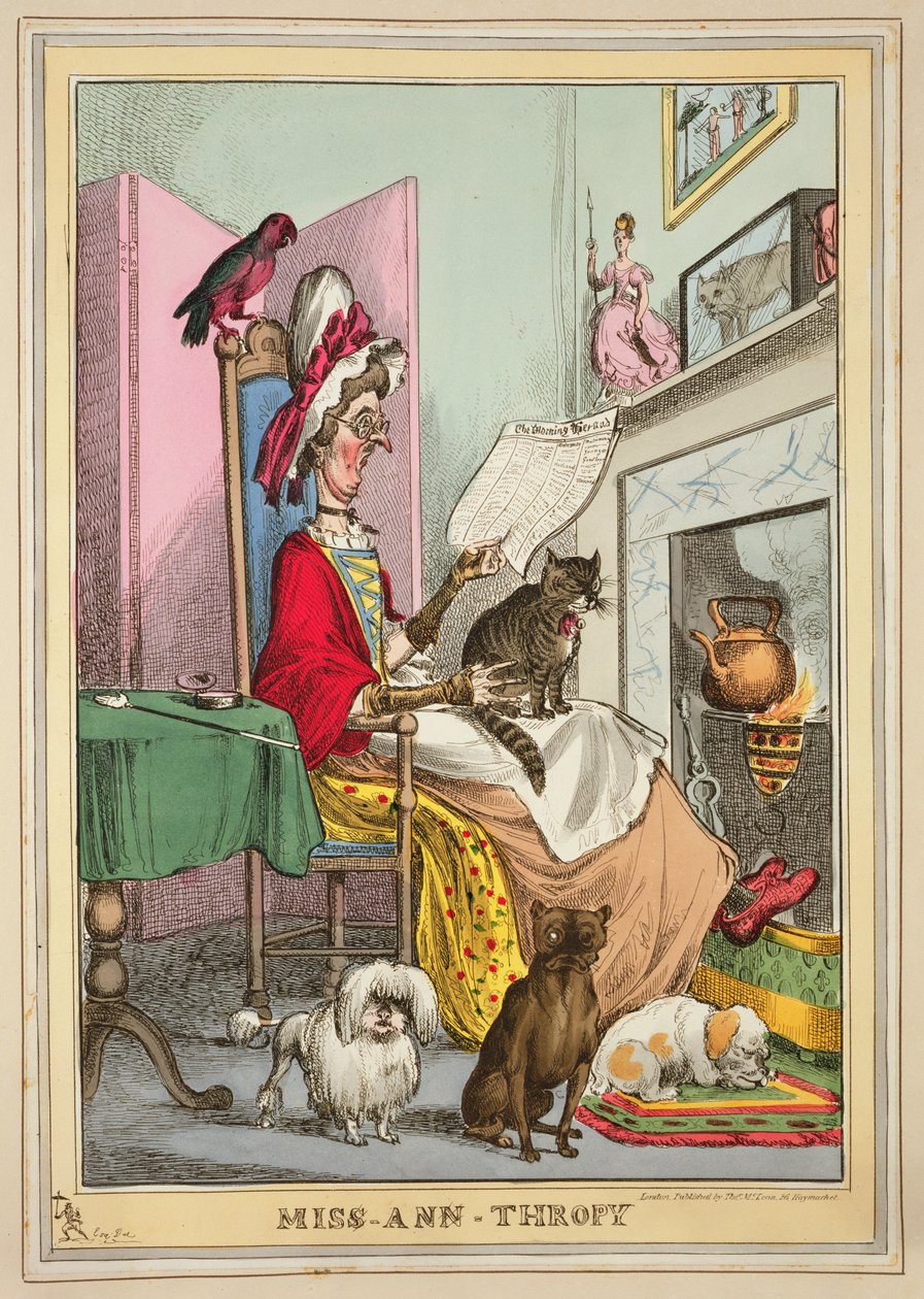 Miss-Ann-Thropy, kiadó: Thomas McLean, London (színes rézkarc) alkotó: William Heath