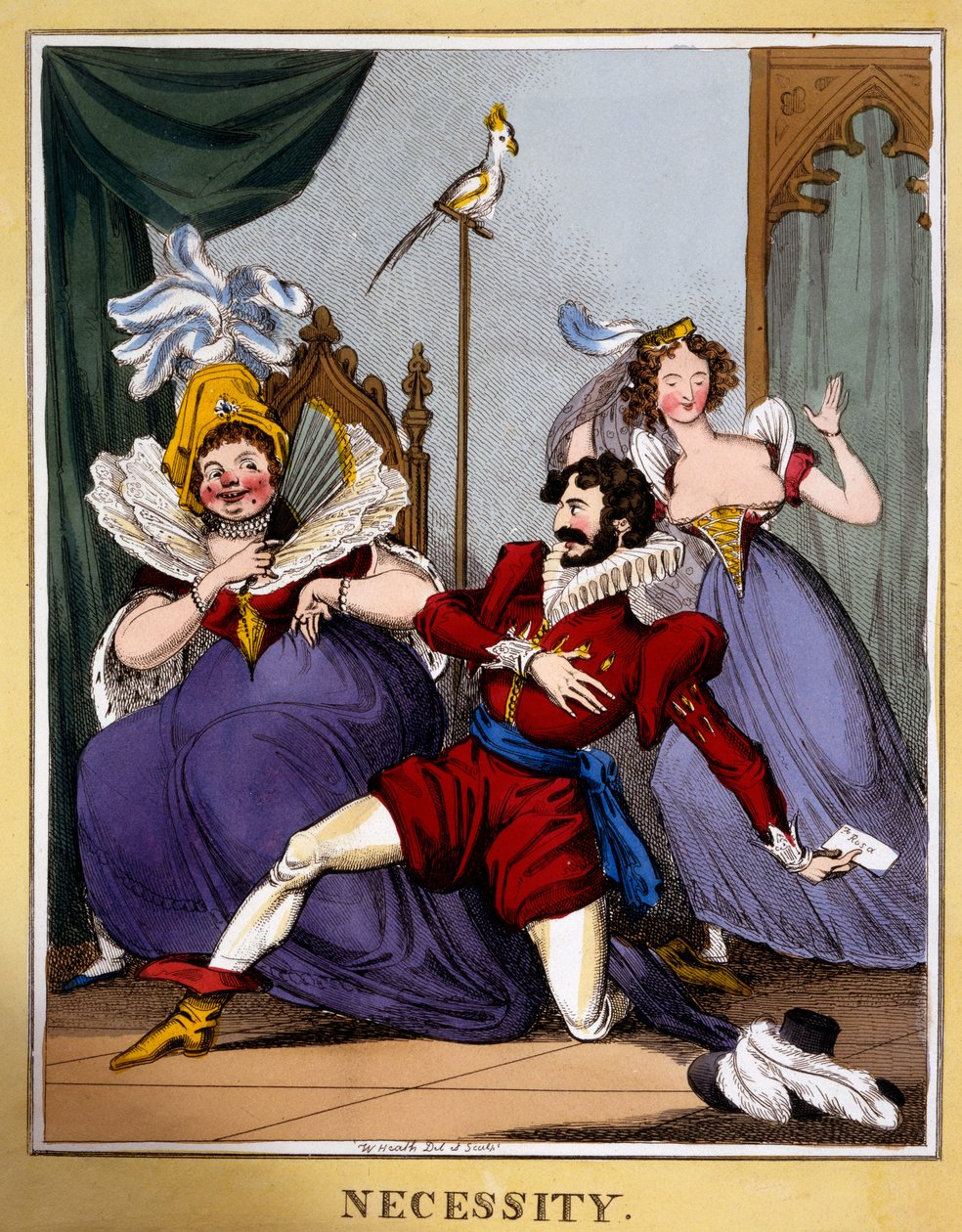 Necessity, 1818 körül (kézzel színezett metszet) alkotó: William Heath