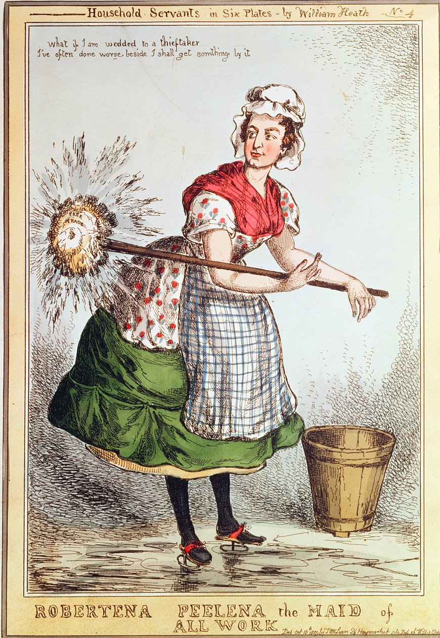 Robertena Peelena, minden munka szolgálólánya, 2. sz. 4 az 1829-ben megjelent „Háztartási szolgálók” sorozatból alkotó: William Heath