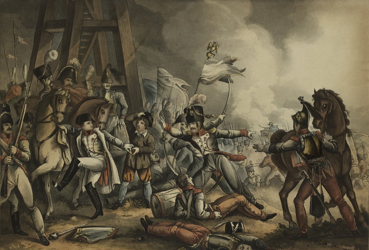 Sauve qui peut, vagyis Minden ember önmagáért, Thomas Sutherland (1785-1838) akvatinta, kiadó: James Jenkins, 1816. május 1. (színes akvatinta) alkotó: William Heath
