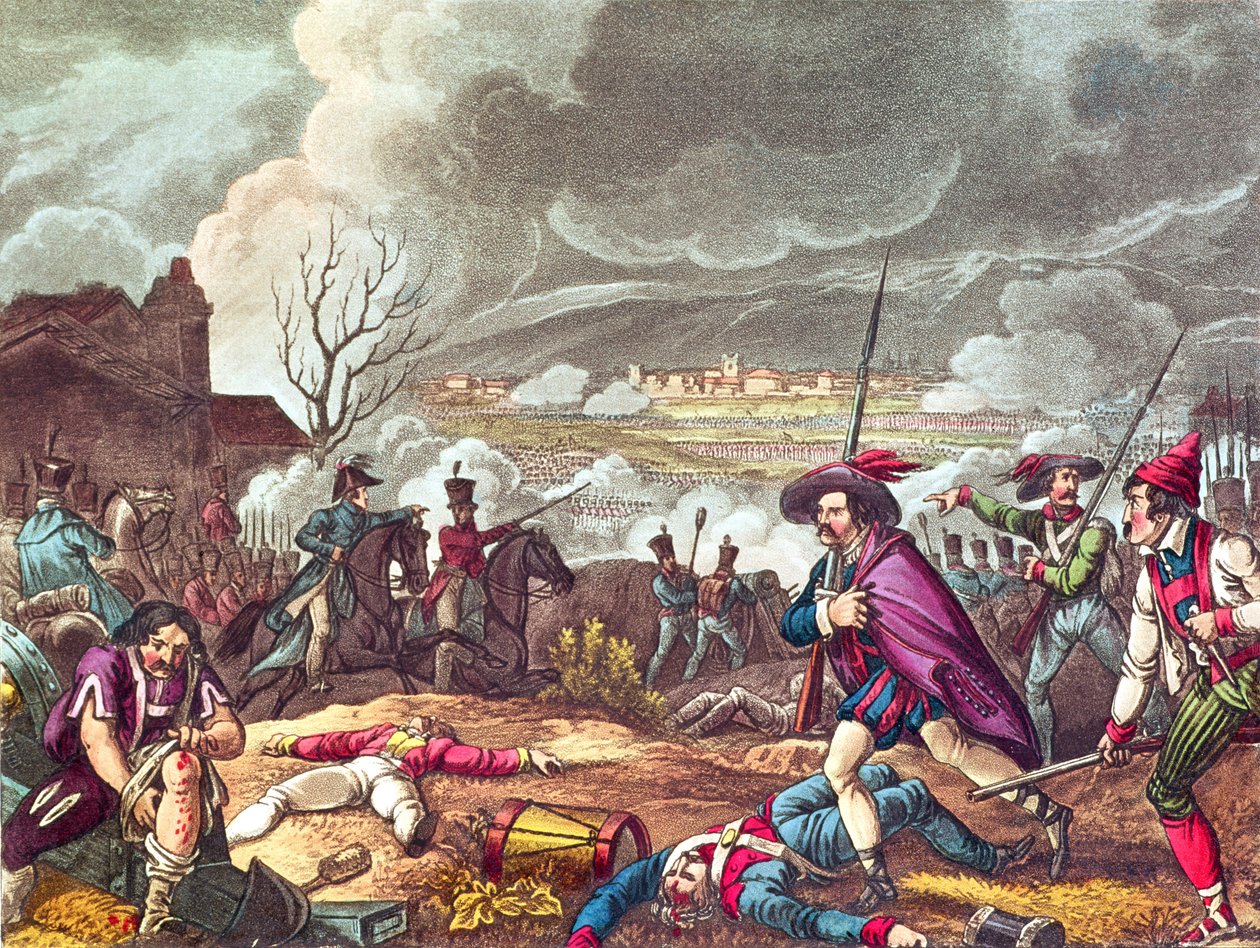 A toulouse-i csata, 1814. április 10., vésette J.C.Stadler (fl. 1780-1812) (akvatinta) alkotó: William Heath