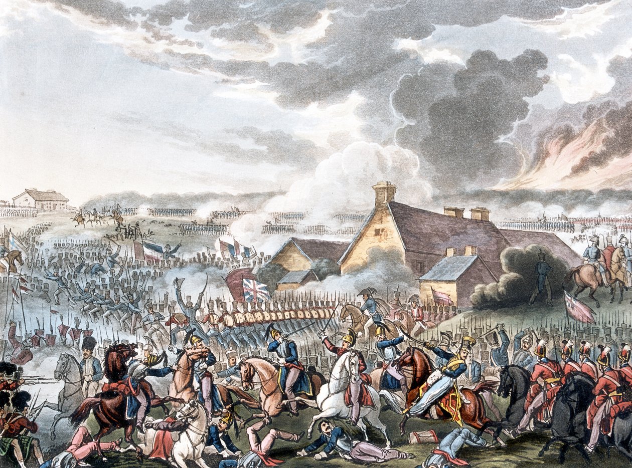 The Battle of Waterloo, illusztráció Dr. Syntax egy elbeszélő költeményéhez, megjelent 1818-ban (színes akvatinta) alkotó: William Heath