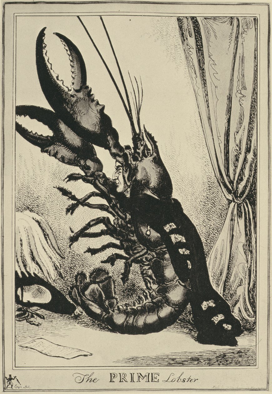 The Prime Lobster, 1828 alkotó: William Heath