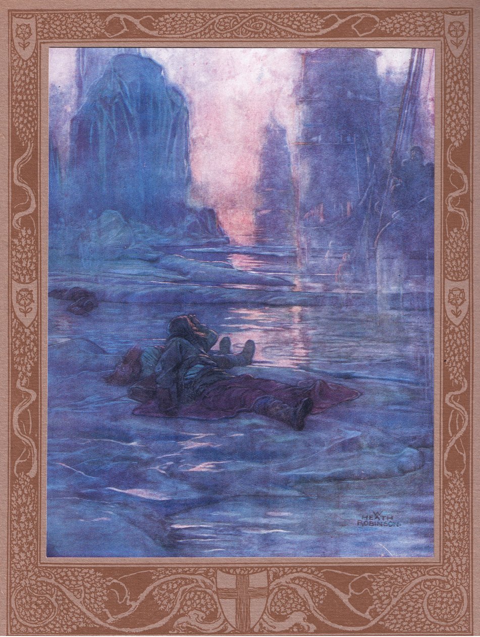 Kövess utána, az elvesztett ösvények mellett várunk. Sok lépés hangjára, egy gazda taposására. alkotó: William Heath Robinson