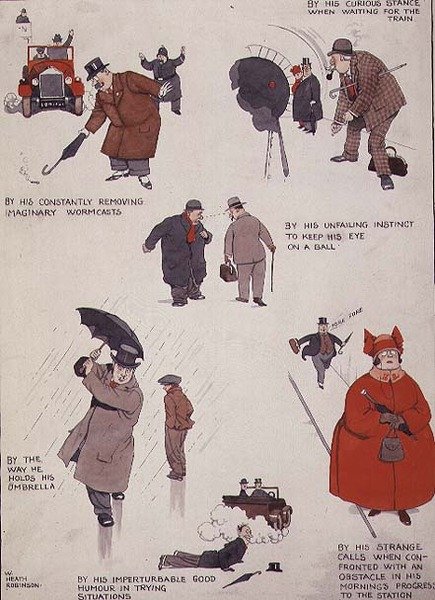 Hogyan lehet felismerni az igazi golfozót az utca hétköznapi emberétől alkotó: William Heath Robinson
