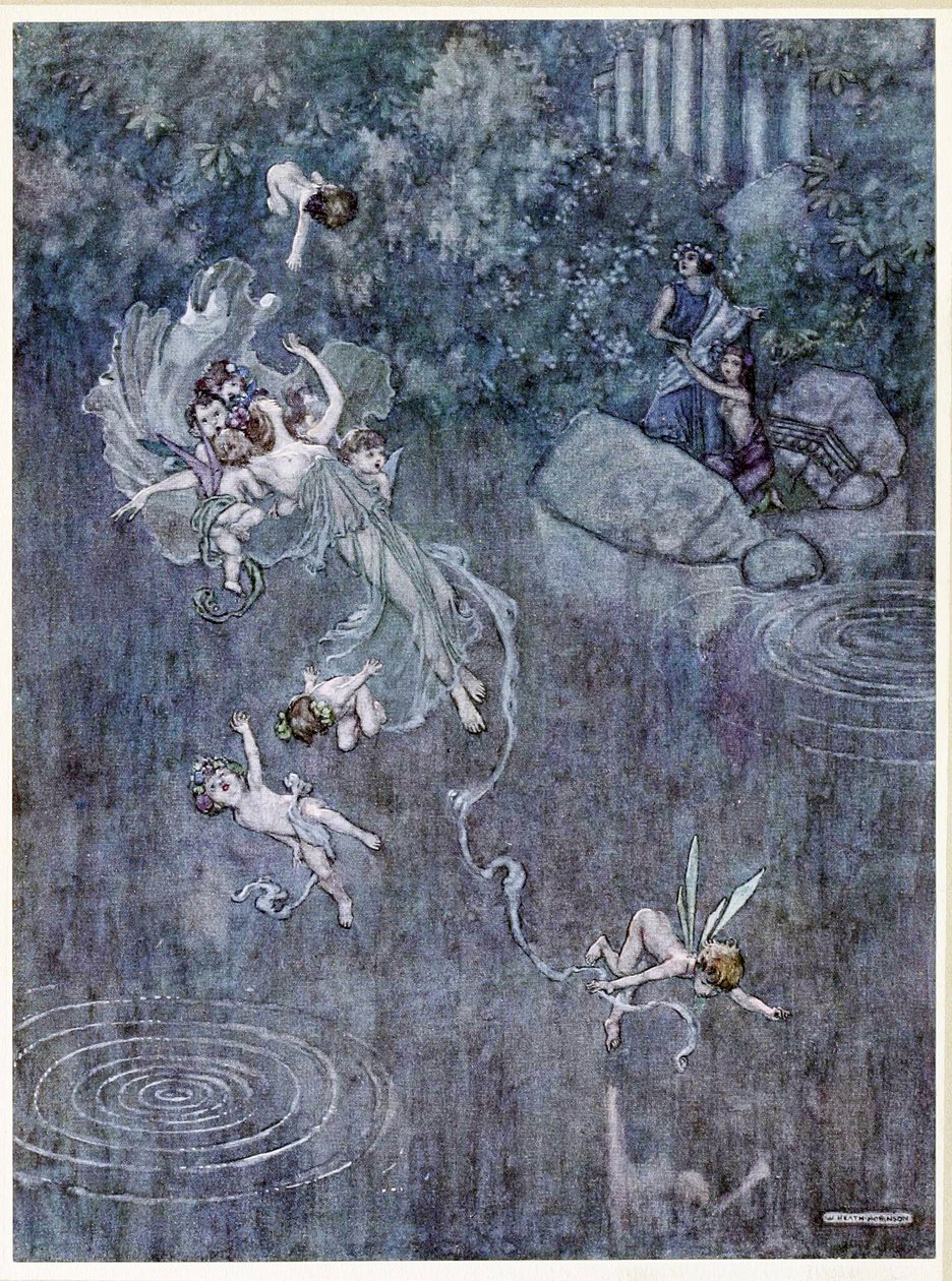 Oberon: és tisztességes Aegle-lel megtörni a hitét, a Szentivánéji álom, kocsma. 1914 alkotó: William Heath Robinson