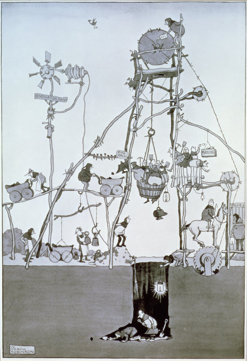 Gödörfej, 1930 körül alkotó: William Heath Robinson