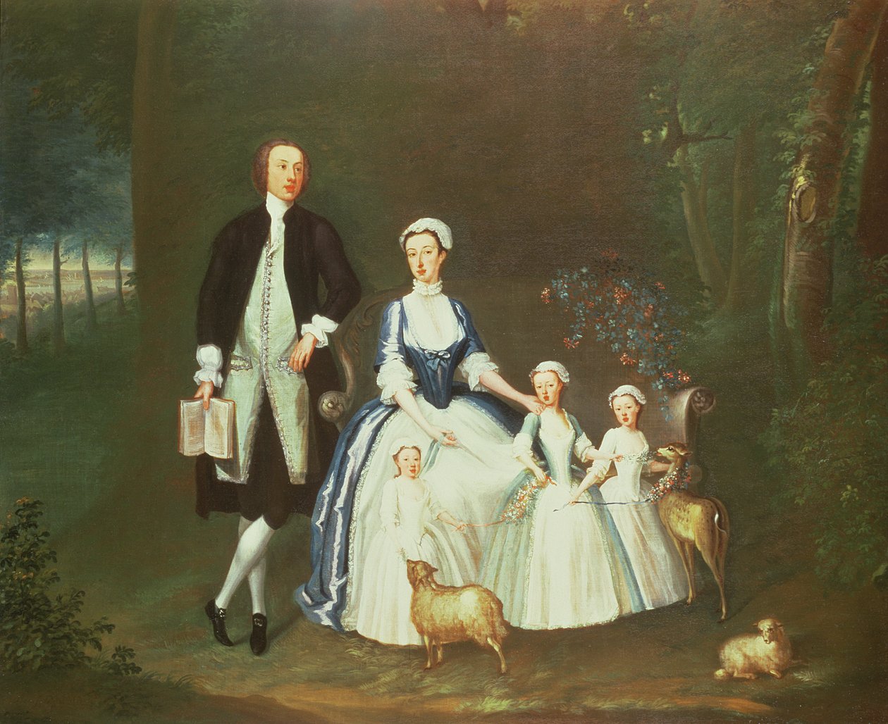 Noel baptista, Gainsborough 4. grófja és felesége, Elizabeth, gyermekeikkel alkotó: William Henesy