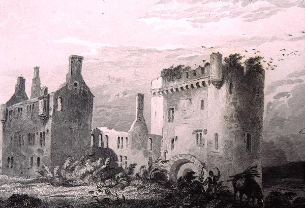 Loghort kastélya, Cork megye, Írország, George Virtue „Scenery and Antiquities of Ireland” című művéből alkotó: William Henry (after) Bartlett