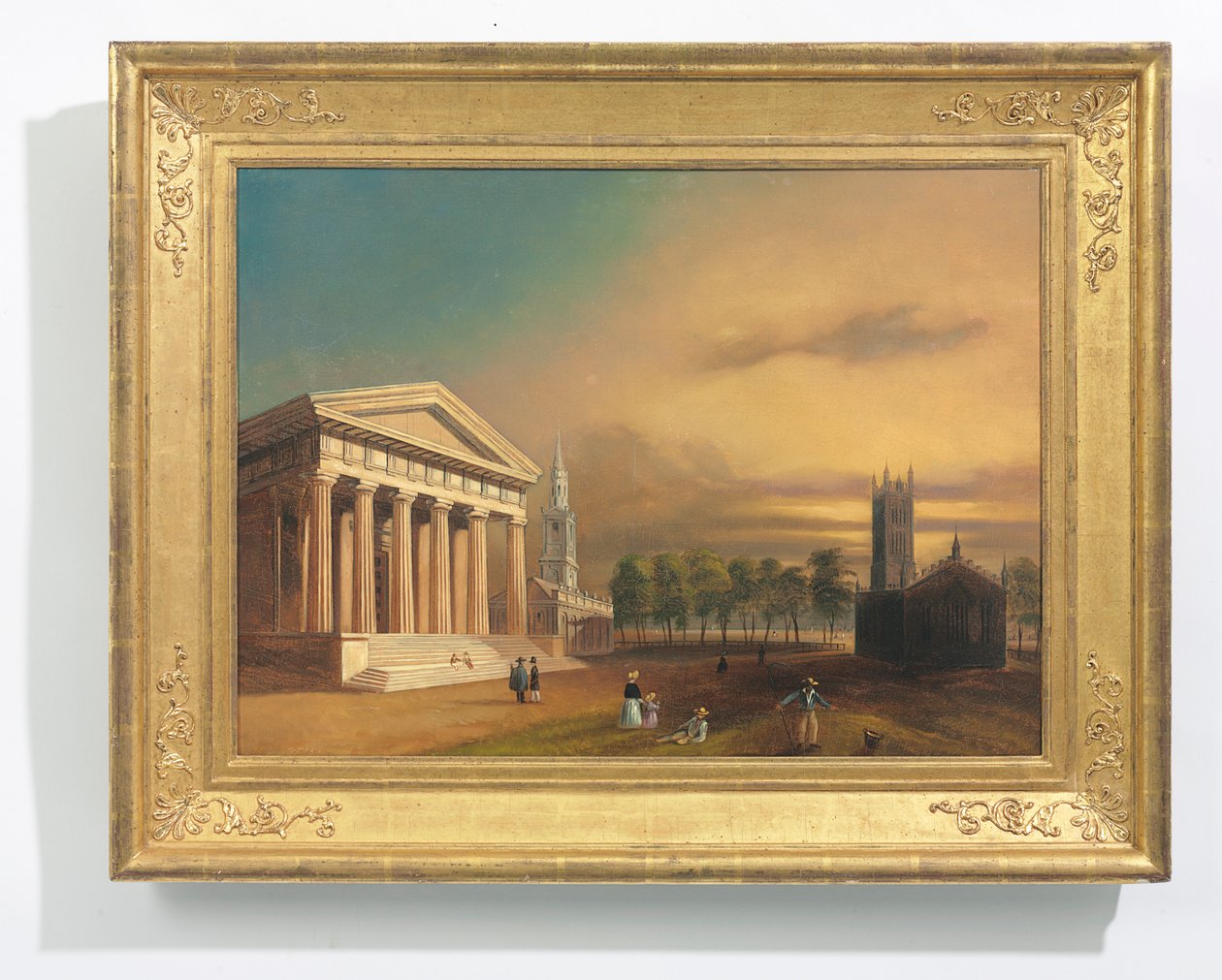 Gótikus templom, New Haven (olaj, vászon) alkotó: William Henry (after) Bartlett