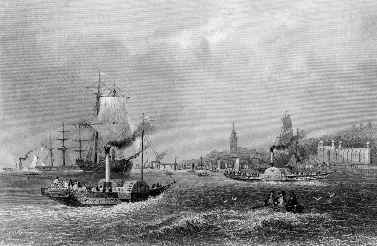 Gravesend, Henry Adlard metszet, 1830 körül (metszet) alkotó: William Henry (after) Bartlett