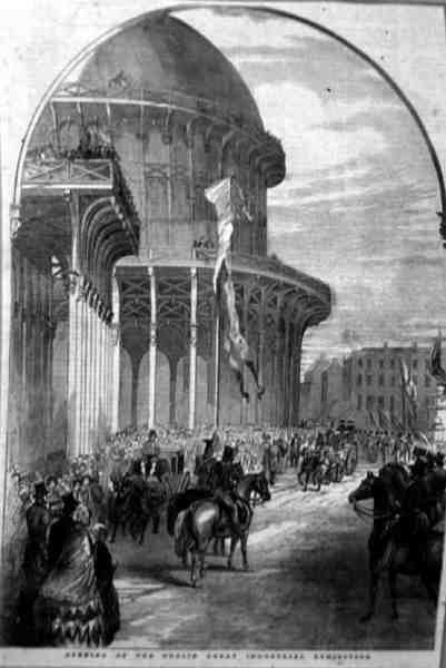 Az 1853-as Nagy Ipari Kiállítás megnyitója Dublinban, George Virtue „Írország tájai és régiségei” című művéből alkotó: William Henry (after) Bartlett