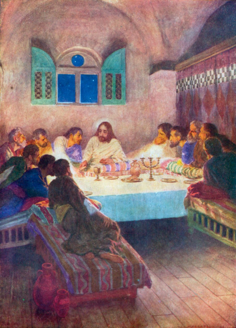 Az utolsó vacsora (színes litográfia) alkotó: William Henry (after) Margetson