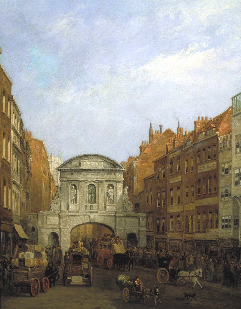 „Temple Bar from the Strand”, London, 1873. alkotó: William Henry