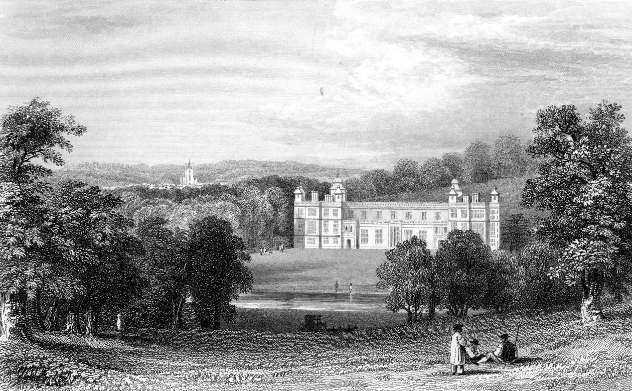 Audley End, Essex, metszett Henry Adlard, 1832 alkotó: William Henry Bartlett