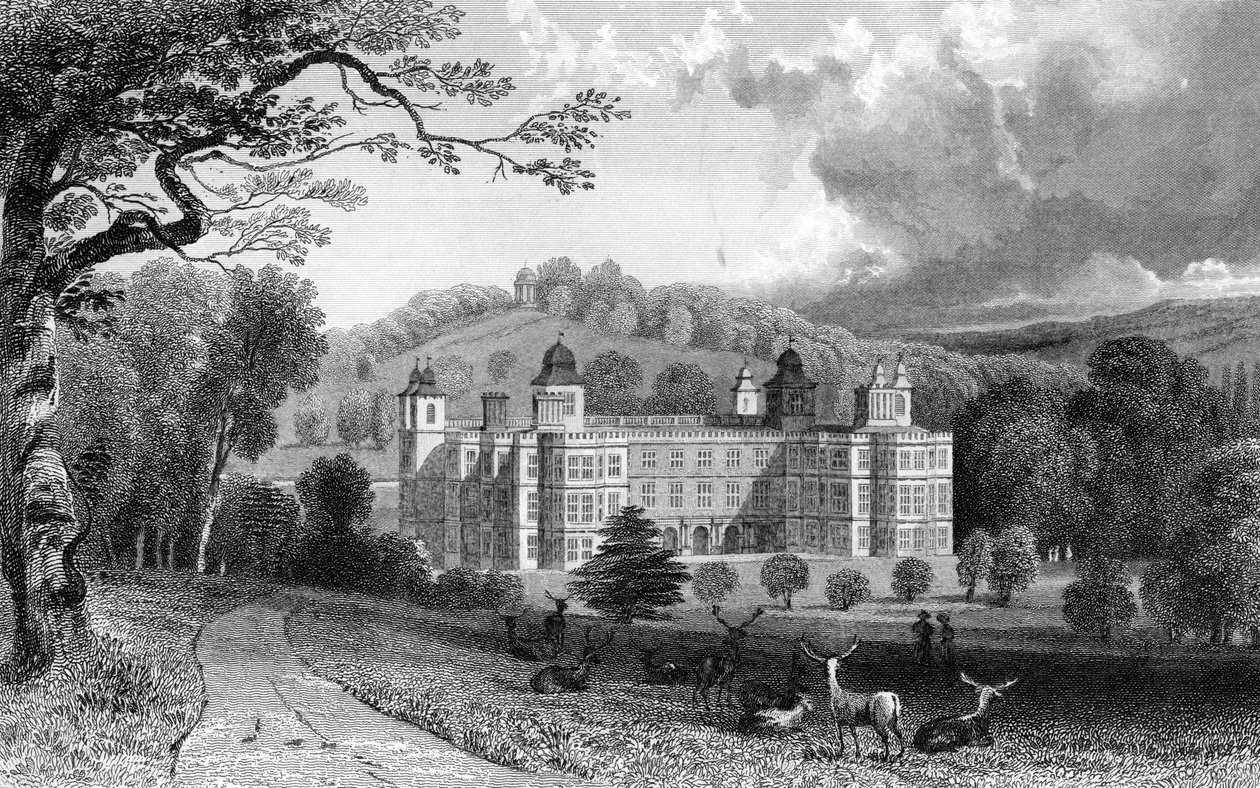 Audley End, Essex, metszett Henry Adlard, 1832 alkotó: William Henry Bartlett