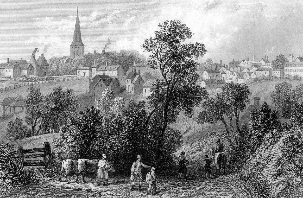 Braintree, Essex, metszet: Henry Adlard, 1832 alkotó: William Henry Bartlett