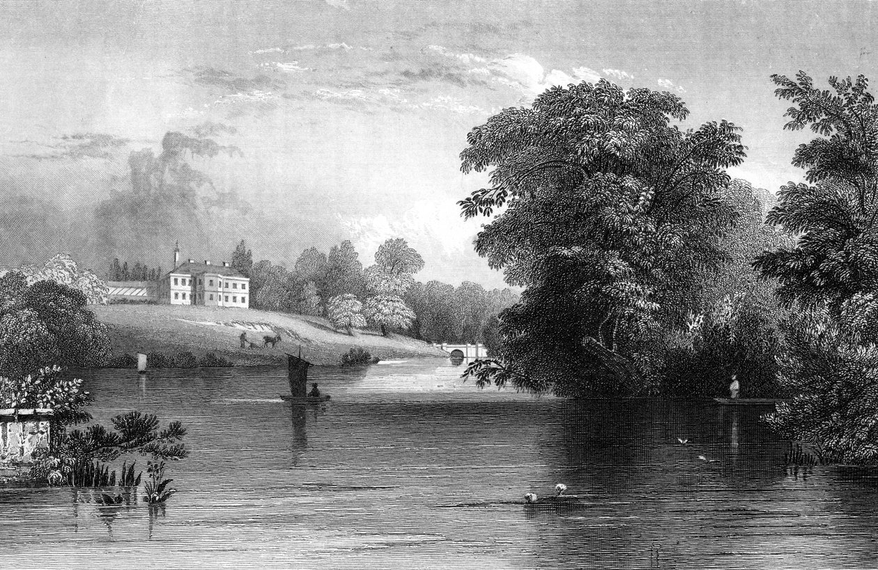 Braxted Lodge, Witham közelében, Essexben, metszett Henry Wallis, 1832 alkotó: William Henry Bartlett