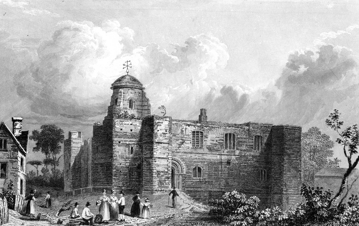 Colchester kastély, Essex, metszett John Carr Armytage, 1832 alkotó: William Henry Bartlett