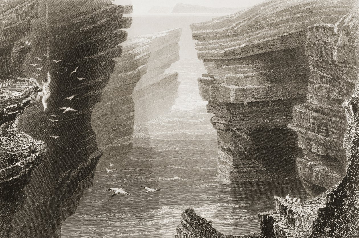 Cove a Mal Bay-ben, Clare megyében, Írországban, George Virtue „Scenery and Antiquities of Ireland” című művéből, 1860-as évek alkotó: William Henry Bartlett