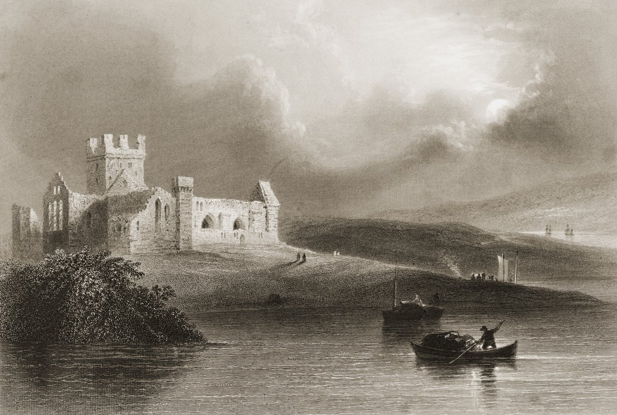 Dunbrody Abbey, Wexford megye, Írország, George Virtue „Scenery and Antiquities of Ireland” című művéből, 1860-as évek alkotó: William Henry Bartlett