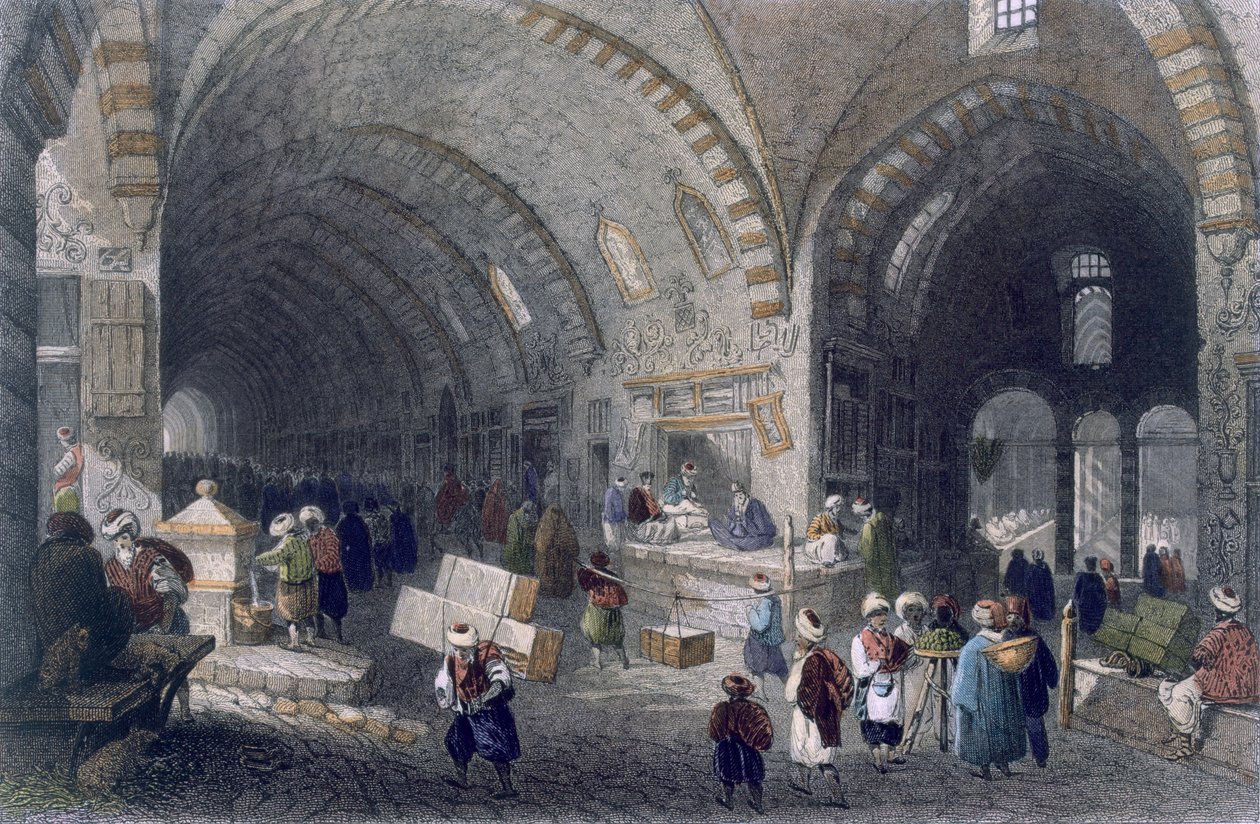Great Avenue a Tchartchiban, 1850 körül (színes akvatinta) alkotó: William Henry Bartlett