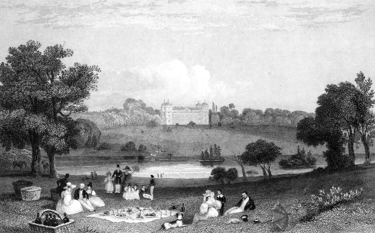 Hallingbury Place, Essex, metszett Henry Wallis, 1832 alkotó: William Henry Bartlett