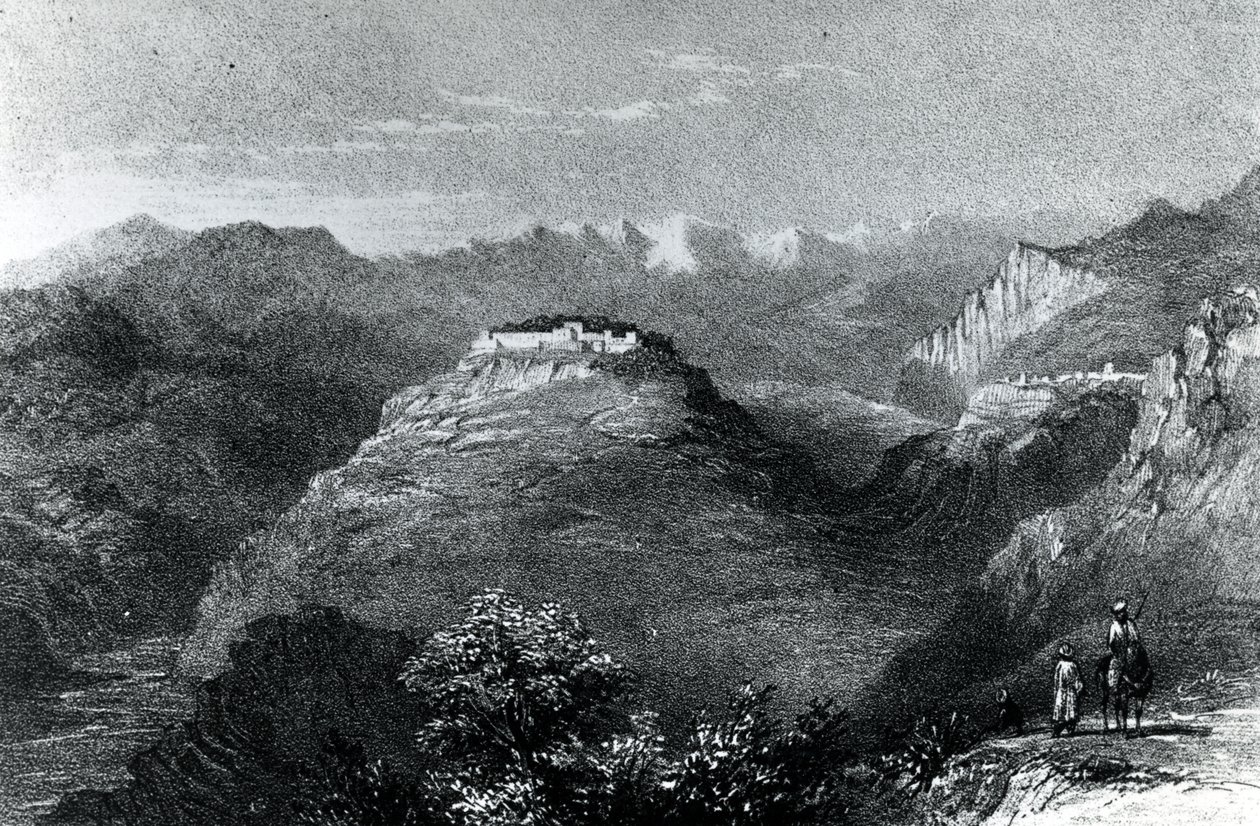 Lady Hester Stanhope rezidenciája Joonban, a Libanon-hegyen, 1845 alkotó: William Henry Bartlett