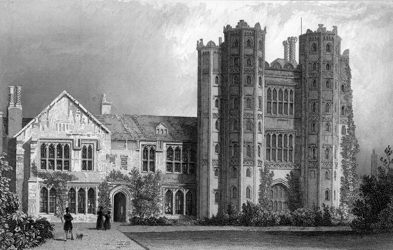 Layer Marney Tower, Essex, metszett Henry Wallis, 1832 alkotó: William Henry Bartlett