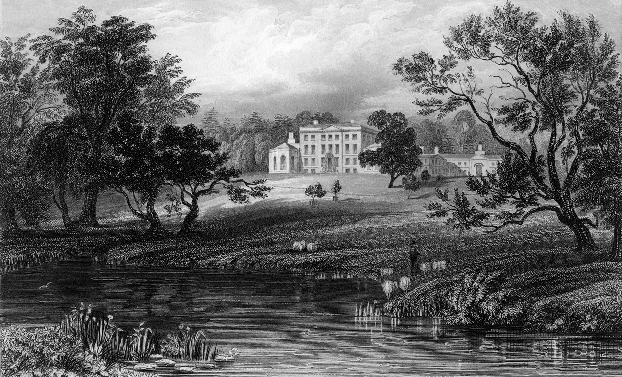 Mistley Hall, Essex, metszett John Carr Armytage, 1832 alkotó: William Henry Bartlett