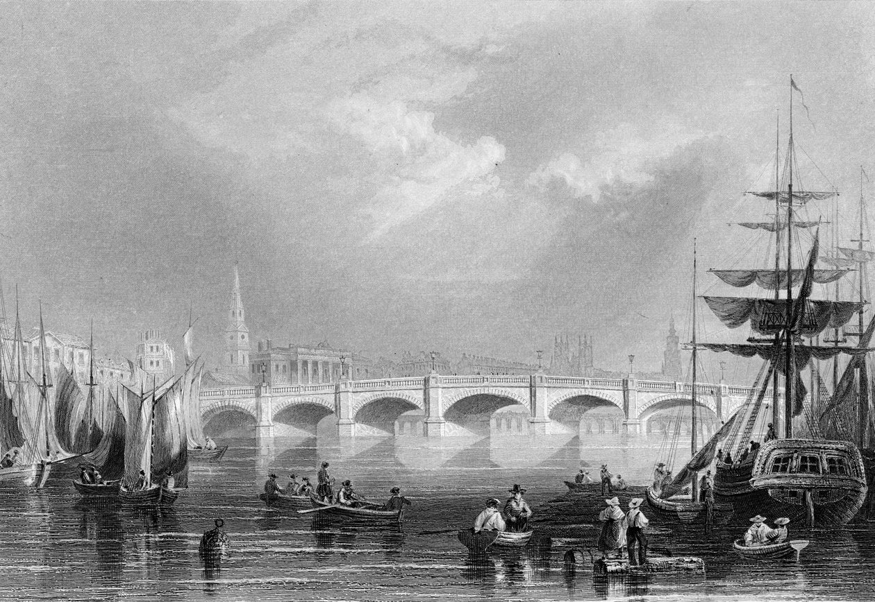 New Bridge and Broomielaw, Glasgow, 1840 körül alkotó: William Henry Bartlett