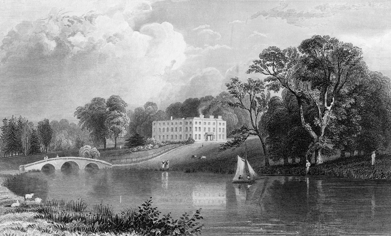 Rivenhall Place, Essex, metszett John Carr Armytage, 1831 alkotó: William Henry Bartlett