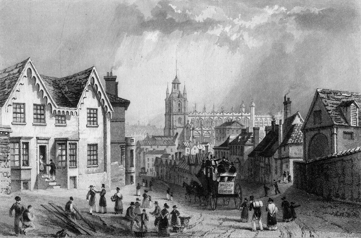Saffron Walden, Essex, metszett: Charles Mottram, 1832 alkotó: William Henry Bartlett