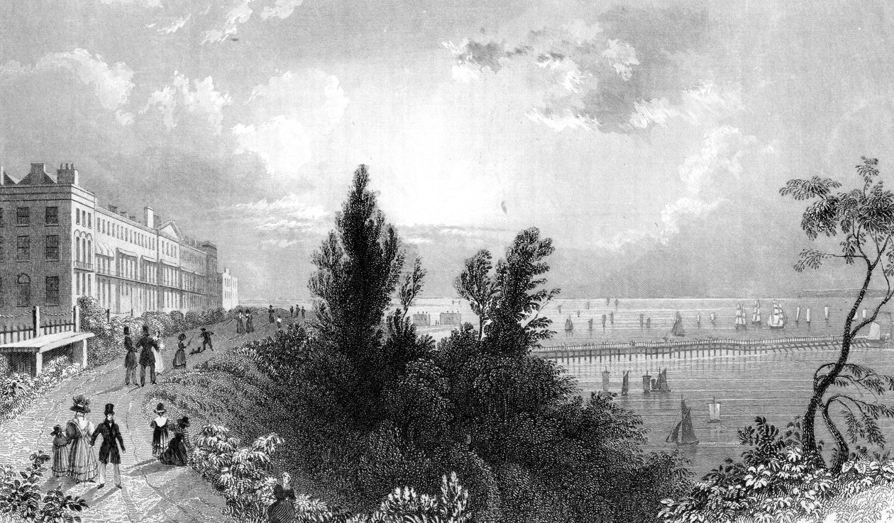 Southend Terrace, Essex, metszett Henry Wallis, 1832 alkotó: William Henry Bartlett