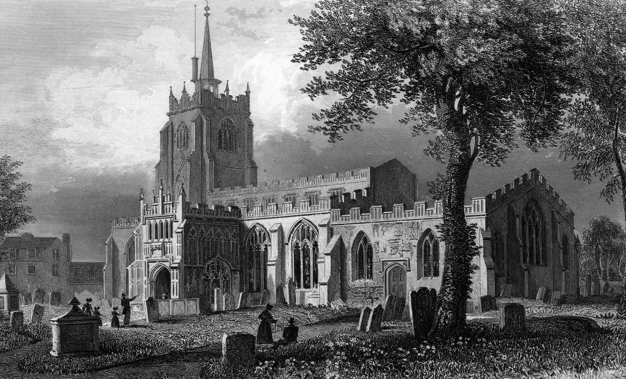 Chelmsfordi Szent Mária templom, William Watkins metszete, 1832 alkotó: William Henry Bartlett
