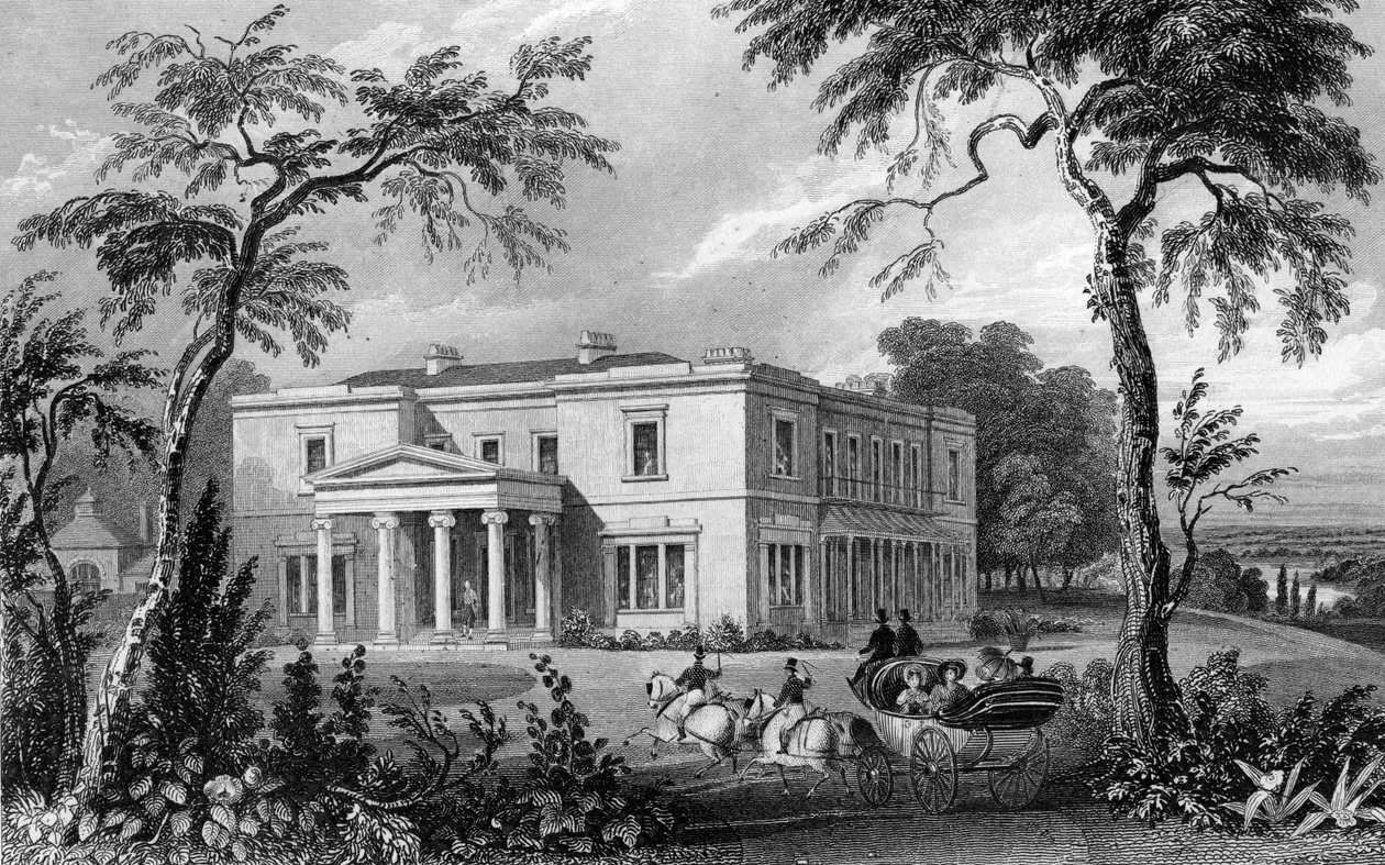 Stisted Hall, Braintree közelében, Essexben, metszett John Carr Armytage, 1832 alkotó: William Henry Bartlett